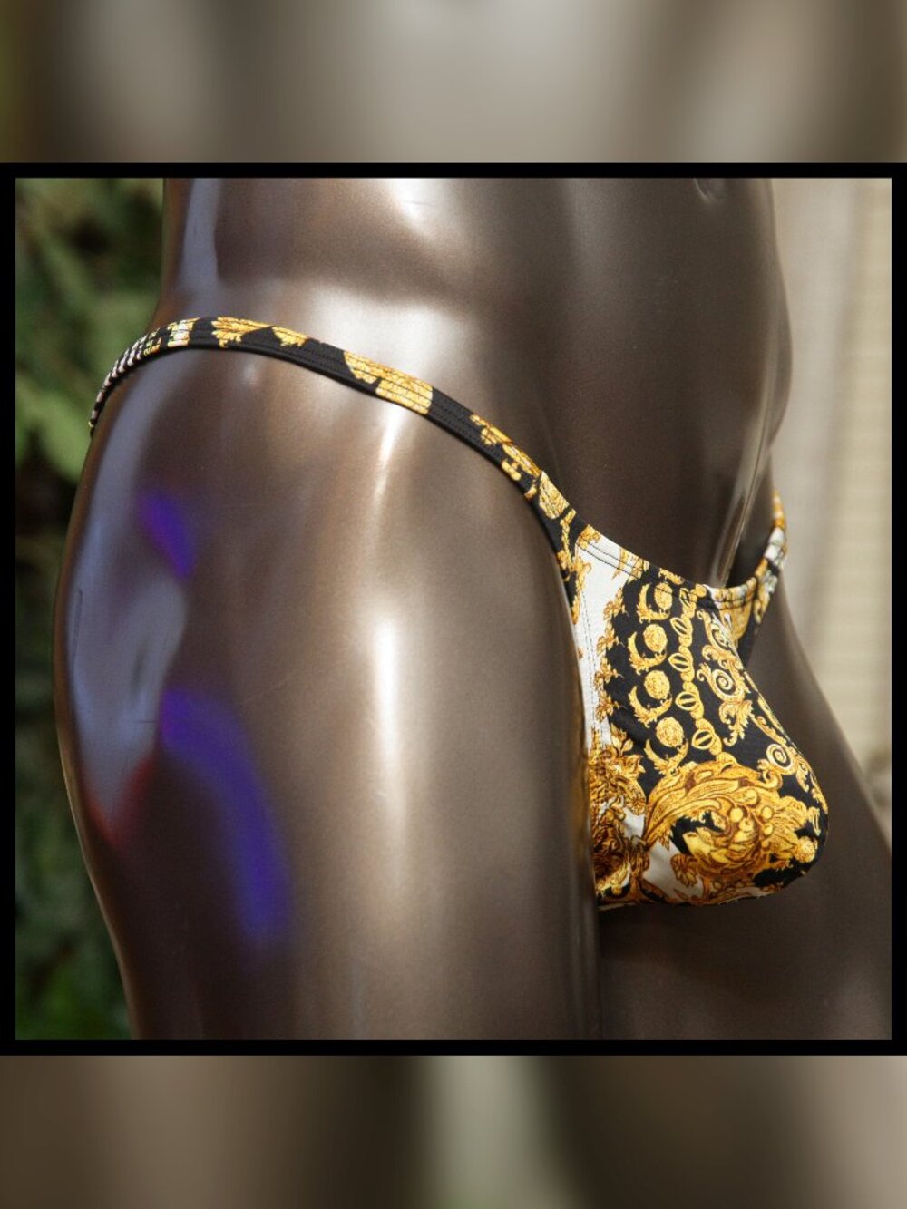 Mens Baroque Golden PushOut thinsides thong Handmade - Picture 2 of 5